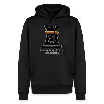 roi un jour pion le lendemain - Sweat à capuche Premium bio Homme - noir - Devant - Nico (187cm)