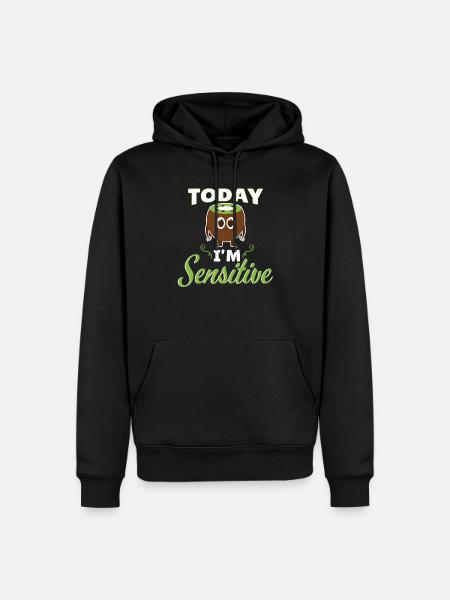 Today Im Sensitive Kiwi - Männer Premium Bio Hoodie - Schwarz