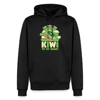 You Hold The Kiwi To My Heart - Männer Premium Bio Hoodie - Schwarz - Vorne - Nico (187cm)