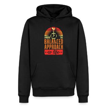 I Prefer The Balanced Approach To Life - Männer Premium Bio Hoodie - Schwarz - Vorne - Nico (187cm)