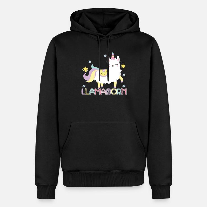Llamacorn - Männer Premium Bio Hoodie - Schwarz