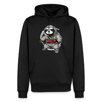 Hak das Ninja-Faultier - Männer Premium Bio Hoodie - Schwarz - Vorne - Nico (187cm)