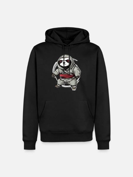 Hak the Ninja Sloth - Men’s Premium Organic Hoodie - black