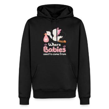 Where Babies Used To Come From Stork - Männer Premium Bio Hoodie - Schwarz - Vorne - Nico (187cm)
