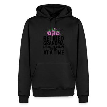 Grand-mère retraitée Pension de retraite Grand-mère Reti - Sweat à capuche Premium bio Homme - noir - Devant - Nico (187cm)