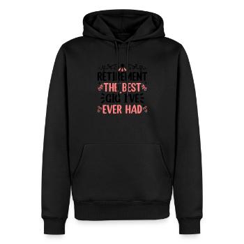 Grand-mère retraitée Pension de retraite Grand-mère Reti - Sweat à capuche Premium bio Homme - noir - Devant - Nico (187cm)