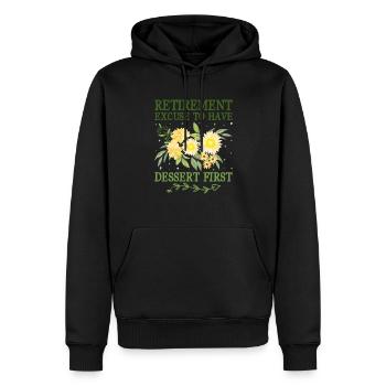 Grand-mère retraitée Pension de retraite Grand-mère Reti - Sweat à capuche Premium bio Homme - noir - Devant - Nico (187cm)