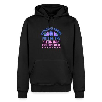 Grand-mère retraitée Pension de retraite Grand-mère Reti - Sweat à capuche Premium bio Homme - noir - Devant - Nico (187cm)