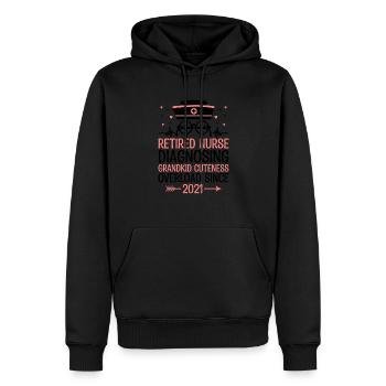 Grand-mère retraitée Pension Infirmière infirmière en soins infirmiers - Sweat à capuche Premium bio Homme - noir - Devant - Nico (187cm)