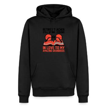 Retired Grandma Pensioner Pension Teacher Teach Re - Men’s Premium Organic Hoodie - black - Front - Nico (187cm)