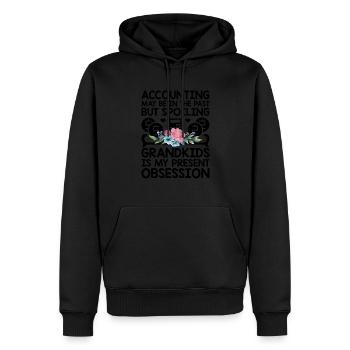 Grand-mère à la retraite Pensioner Comptable Banque - Sweat à capuche Premium bio Homme - noir - Devant - Nico (187cm)