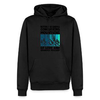 Randonnée Grand-mère retraitée Retraitée Pension Hiker Tre - Sweat à capuche Premium bio Homme - noir - Devant - Nico (187cm)