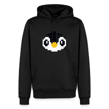 Verpixelter Pinguinkopf - Männer Premium Bio Hoodie - Schwarz - Vorne - Nico (187cm)