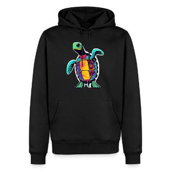 Schildkröte - Männer Premium Bio Hoodie - Schwarz - Vorne - Nico (187cm)