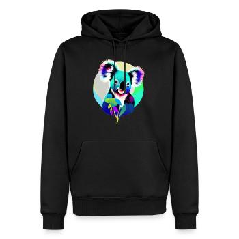 Koala - Männer Premium Bio Hoodie - Schwarz - Vorne - Nico (187cm)
