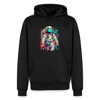 Astronaut Weltraum Raumfahrt - Männer Premium Bio Hoodie - Schwarz - Vorne - Nico (187cm)