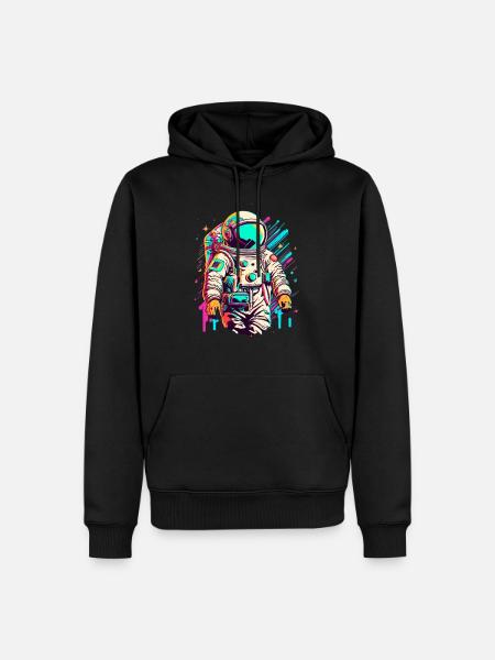 Astronaut Weltraum Raumfahrt - Männer Premium Bio Hoodie - Schwarz