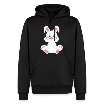 Lapin mignon - Sweat à capuche Premium bio Homme - noir - Devant - Nico (187cm)