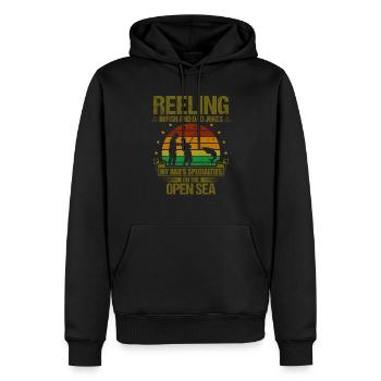 Pêche Papa Papa Pêcheur Childern Drôle Poisson Alors - Sweat à capuche Premium bio Homme - noir - Devant - Nico (187cm)