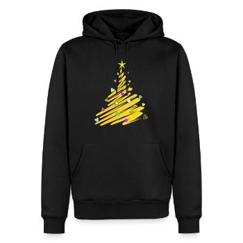 Arbre de Noël coeurs - Sweat à capuche Premium bio Homme - noir - Devant - Nico (187cm)