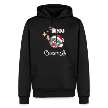 Fun Disco Christmas | XMAS - Sweat à capuche Premium bio Homme - noir - Devant - Nico (187cm)