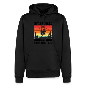 Wandern Wanderer Natur Trekking Outdoor Bergsteigerin - Männer Premium Bio Hoodie - Schwarz - Vorne - Nico (187cm)
