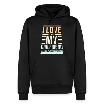 I Love It When My Girlfriend Lets Play Video Games - Männer Premium Bio Hoodie - Schwarz - Vorne - Nico (187cm)