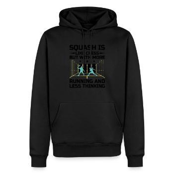 Squashspieler Squash-Tennisspieler Raquetball-Spor - Männer Premium Bio Hoodie - Schwarz - Vorne - Nico (187cm)