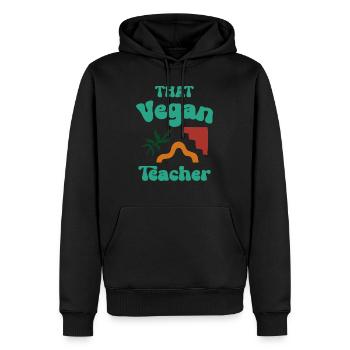 Ce professeur végétalien - Sweat à capuche Premium bio Homme - noir - Devant - Nico (187cm)