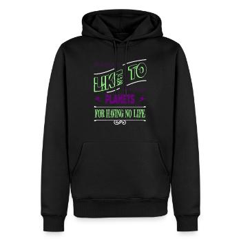 telescope funny sayings spaceship geek - Männer Premium Bio Hoodie - Schwarz - Vorne - Nico (187cm)