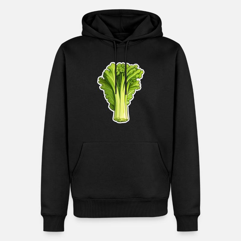 Stangensellerie oder Staudensellerie - Männer Premium Bio Hoodie - Schwarz