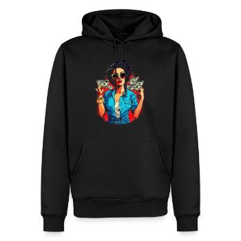 Schöne weibliche Malkunst Gesicht bunte Frau - Männer Premium Bio Hoodie - Schwarz - Vorne - Nico (187cm)