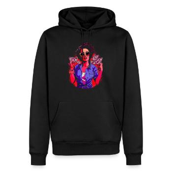 Schöne weibliche Malkunst Gesicht bunte Frau - Männer Premium Bio Hoodie - Schwarz - Vorne - Nico (187cm)