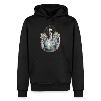Schöne weibliche Malkunst Gesicht bunte Frau - Männer Premium Bio Hoodie - Schwarz - Vorne - Nico (187cm)