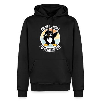 Je ne suis pas court, je suis pingouin taille dabbing dab dance - Sweat à capuche Premium bio Homme - noir - Devant - Nico (187cm)