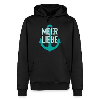 meerliebe - Männer Premium Bio Hoodie - Schwarz - Vorne - Nico (187cm)