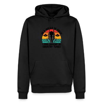 County Music Vintage Music Lover Western Country C - Männer Premium Bio Hoodie - Schwarz - Vorne - Nico (187cm)