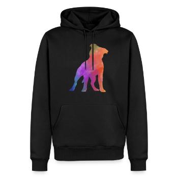PITBULL AMSTAF farbig - Männer Premium Bio Hoodie - Schwarz - Vorne - Nico (187cm)