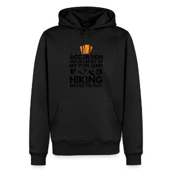 Accordion Solves Most Of My Problems Hiking Solves - Men’s Premium Organic Hoodie - black - Front - Nico (187cm)