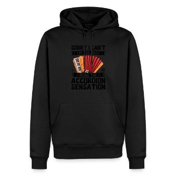 Tut mir leid, ich kann nicht, ich bin zu sehr damit beschäftigt, der Akkordeon-Sen zu sein - Männer Premium Bio Hoodie - Schwarz - Vorne - Nico (187cm)