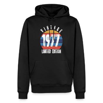 Jahrgang 1977 Limitierte Auflage - Männer Premium Bio Hoodie - Schwarz - Vorne - Nico (187cm)