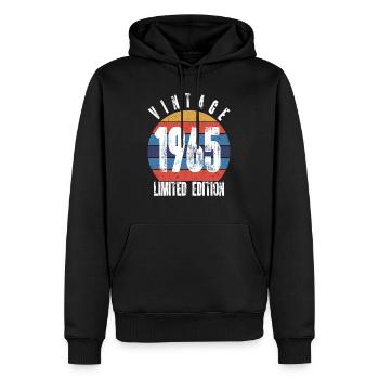 Jahrgang 1965 Limitierte Auflage - Männer Premium Bio Hoodie - Schwarz - Vorne - Nico (187cm)