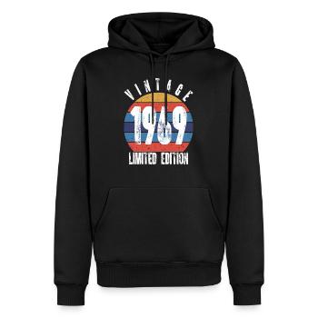 Vintage 1969 Limited Edition - Sweat à capuche Premium bio Homme - noir - Devant - Nico (187cm)