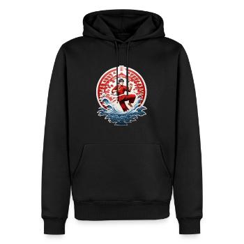 Kung-fu - Sweat à capuche Premium bio Homme - noir - Devant - Nico (187cm)