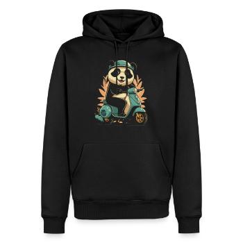 panda scooter - Sweat à capuche Premium bio Homme - noir - Devant - Nico (187cm)