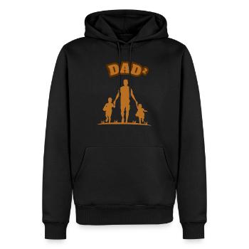 Dad² 2 Children Brown - Männer Premium Bio Hoodie - Schwarz - Vorne - Nico (187cm)