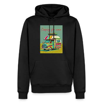 Camping für immer - Männer Premium Bio Hoodie - Schwarz - Vorne - Nico (187cm)