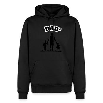Dad² 2 Children Black - Männer Premium Bio Hoodie - Schwarz - Vorne - Nico (187cm)