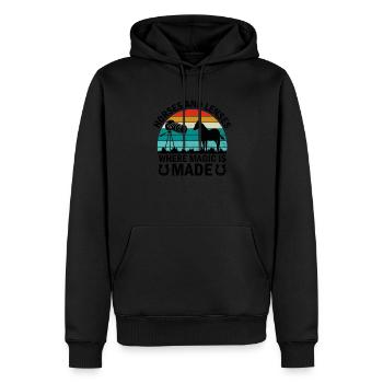 Pferdefotografie Reiten Pferde Hobby Ph - Männer Premium Bio Hoodie - Schwarz - Vorne - Nico (187cm)