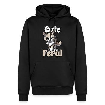 Niedliche, aber wilde Katze Lustig Entzückende Mieze Kavaii - Männer Premium Bio Hoodie - Schwarz - Vorne - Nico (187cm)